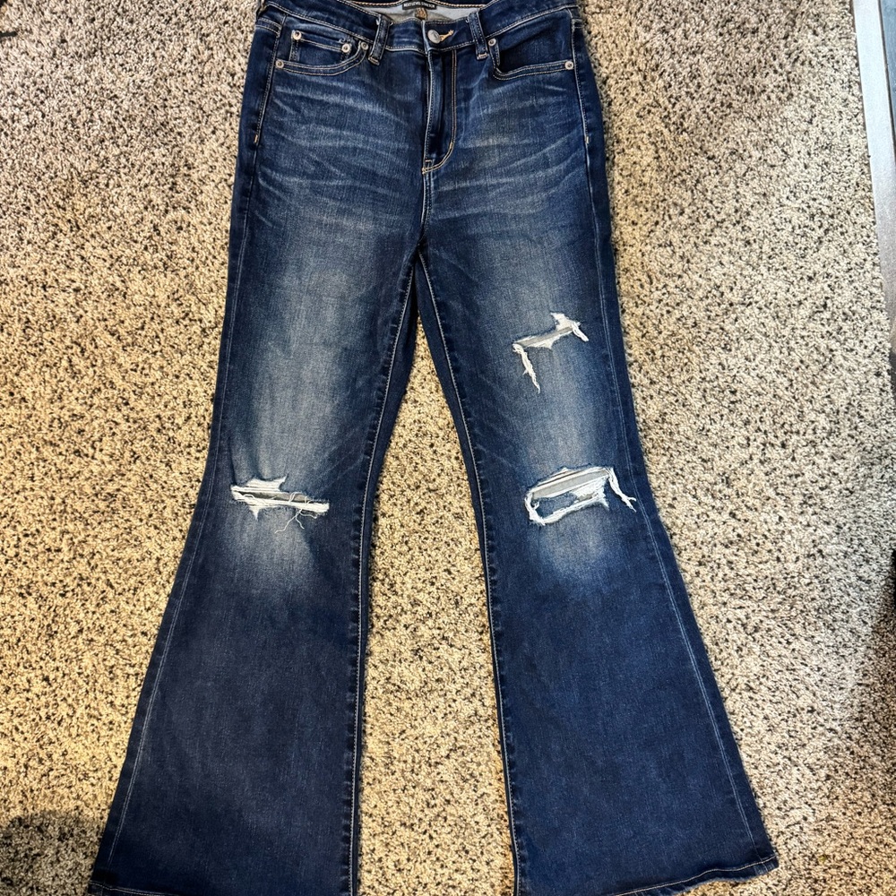 American Eagle Blue Flare Wide Leg Jeans
